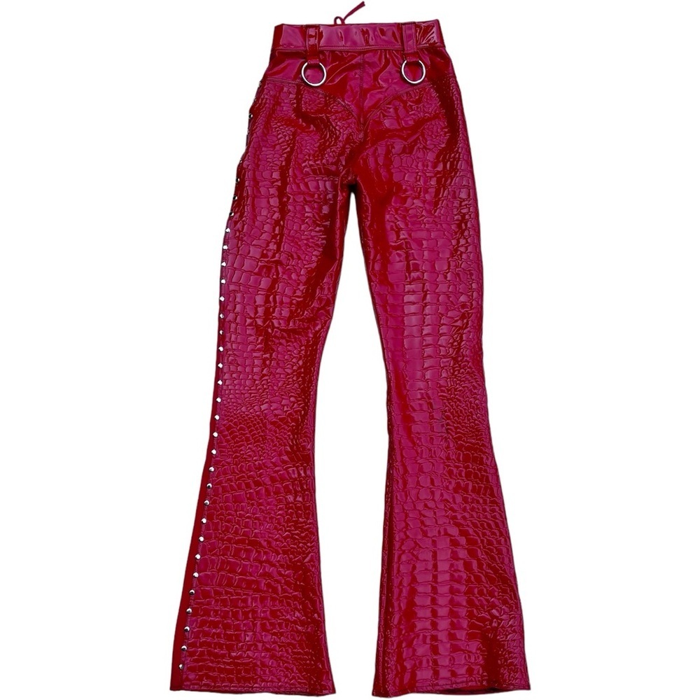 Red Flare Pants - Picture 3 of 16